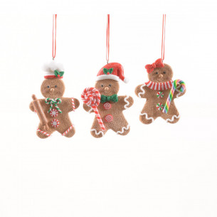 Pendente Gingerbread omino marzapane H 11 cm assortito Mercury