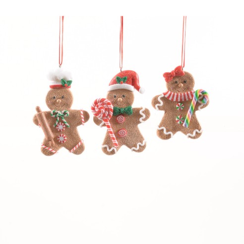 Pendente Gingerbread omino marzapane H 11 cm assortito Mercury