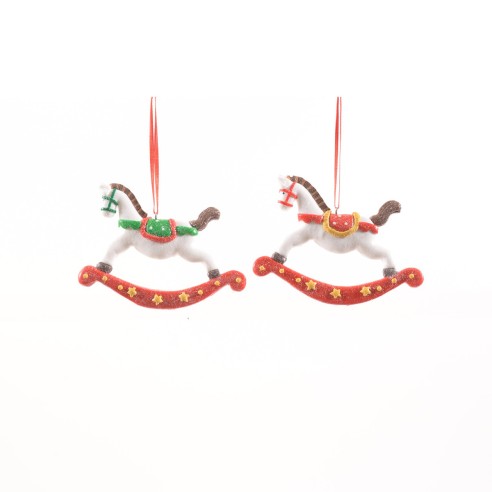 Pendente cavallo a dondolo 12x9 cm assortito Mercury