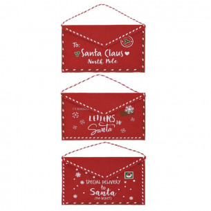 Busta di Natale appendibile rosso PE assortito 27x16 cm H&S Collection 2