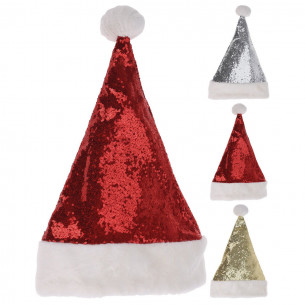 Cappello Babbo Natale paillettes assortito 40x30 cm H&S Collection