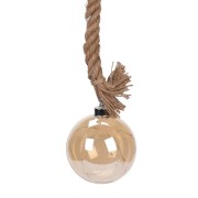 Pallina di Natale vintage sfera in vetro Ø 100 mm 10 LED a batteria con corda H&S Collection