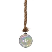 Pallina di Natale sfera in vetro Ø 120 mm 19 LED a batteria con corda H&S Collection