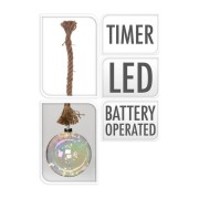 Pallina di Natale sfera in vetro Ø 120 mm 19 LED a batteria con corda timer H&S Collection