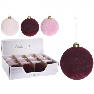 Pallina di Natale sfera in vetro effetto velluto Ø 8 cm assortito H&S Collection