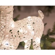 Renna natalizia con luce LED H37 cm glitter bianco H&S Collection dettaglio
