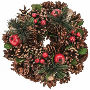 Corona di Natale con pigne e bacche Ø 33 assortito H&S Collection 2