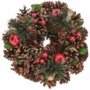 Corona di Natale con pigne e bacche Ø 33 assortito H&S Collection