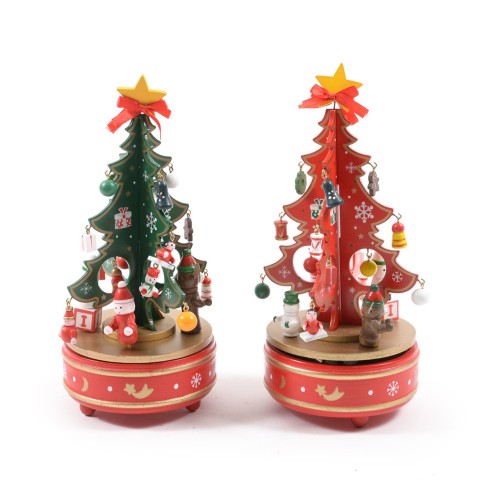 Carillon albero di Natale in legno H 23 cm assortito Mercury