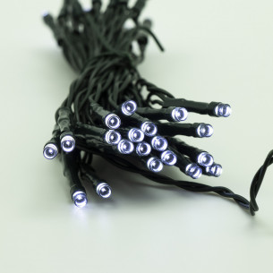 Luci di Natale a batteria con timer cavo verde 40 LED bianco naturale 8 funzioni 4 m Domus Light