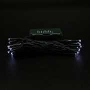 Luci di Natale a batteria con timer cavo verde 40 LED bianco naturale 8 funzioni 4 m Domus Light