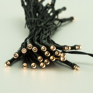 Luci di Natale a batteria con timer cavo verde 40 LED bianco caldo 8 funzioni 4 m Domus Light