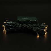 Luci di Natale a batteria con timer cavo verde 40 LED bianco caldo 8 funzioni 4 m Domus Light