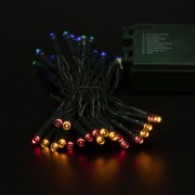 Luci di Natale a batteria con timer cavo verde 40 LED multicolor 8 funzioni 4 m Domus Light