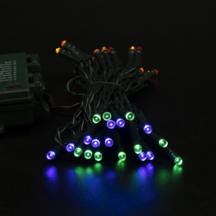 Luci di Natale a batteria con timer cavo verde 40 LED multicolor 8 funzioni 4 m Domus Light 2