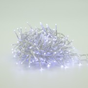 Luci di Natale grappolo cavo trasparente 560 LED bianco freddo 8 funzioni 14 m Domus Light
