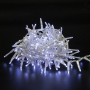 Luci di Natale grappolo cavo trasparente 560 LED bianco freddo 8 funzioni 14 m Domus Light