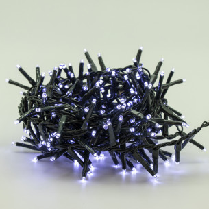 Luci di Natale grappolo cavo verde 800 LED bianco freddo 8 funzioni 20 m Domus Light