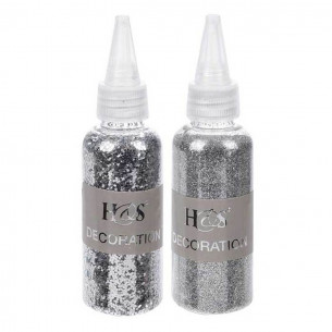 Glitter argento per decorazioni 40 g assortito H&S Collection 2