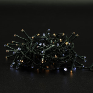 Luci di Natale a batteria con timer cavo verde 180 LED diamond 8 funzioni 9 m Domus Light 2