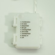 Luci di Natale a batteria con timer cavo trasparente 180 LED bianco ghiaccio 8 funzioni 9 m Domus Light