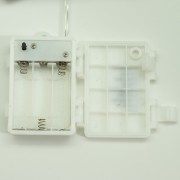 Luci di Natale a batteria con timer cavo trasparente 180 LED bianco ghiaccio 8 funzioni 9 m Domus Light