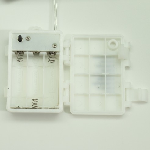 Luci di Natale a batteria con timer cavo trasparente 180 LED bianco caldo 8 funzioni 9 m Domus Light
