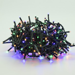 Luci di Natale a batteria con timer cavo verde 300 LED multicolor 8 funzioni 15 m Domus Light