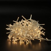 Luci di Natale a batteria con timer cavo trasparente 300 LED bianco caldo 8 funzioni 15 m Domus Light