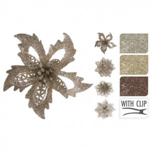Set 3 fiori con clip Ø 12 cm in 12 assortimenti H&S Collection