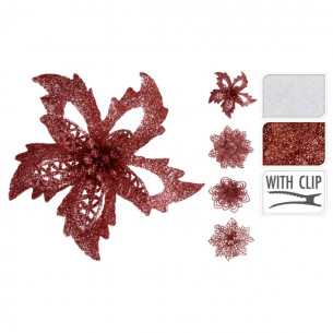 Set 3 fiori con clip Ø 12 cm in 8 assortimenti H&S Collection