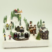 Villaggio di Natale musicale con luci e treno Domus