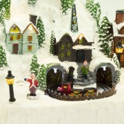 Villaggio di Natale musicale con luci e treno Domus