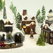 Villaggio di Natale musicale con luci e treno Domus