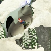 Villaggio di Natale musicale con luci e palle di neve Domus