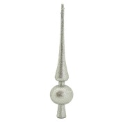 Puntale albero H 27,5 cm argento glitterato H&S Collection