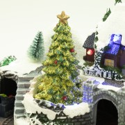 Villaggio di Natale musicale piccolo con luci e trenino Domus dettaglio