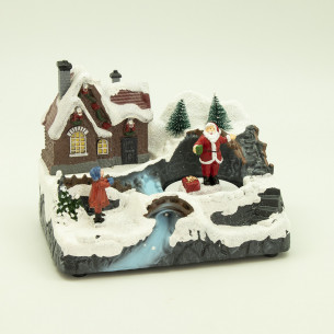 Villaggio di Natale musicale con luci e Babbo Natale Domus 2