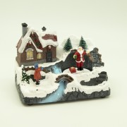 Villaggio di Natale musicale con luci e Babbo Natale Domus