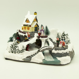 Villaggio di Natale musicale con luci e trenino Domus 2