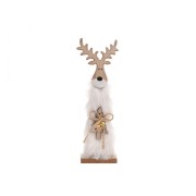Renna in legno naturale H30 cm bianco H&S Collection