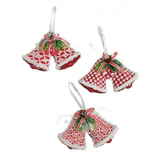 Pendente natalizio campane in pizzo 14 cm assortito H&S Collection