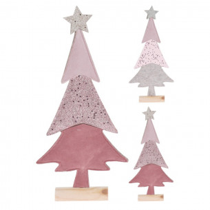 Alberello in feltro rosa H37 cm assortito H&S Collection