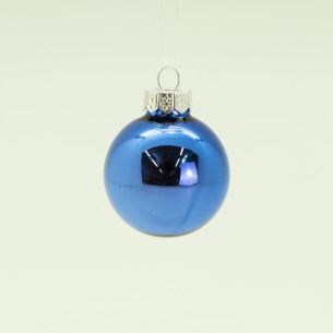 Palline di Natale in vetro blu Ø 4 cm confezione da 12 pezzi Flora 2