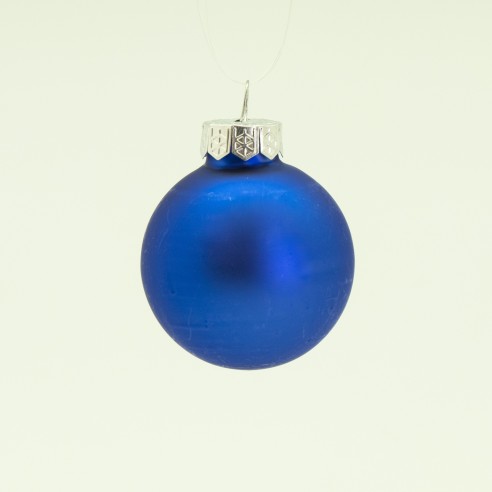 Pallina di Natale in vetro blu satinato Ø 4 cm Flora
