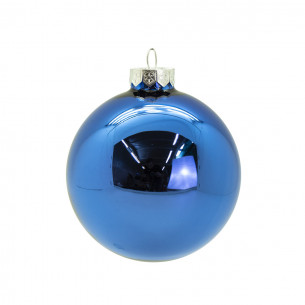 Palline di Natale in vetro blu Ø 8 cm confezione da 6 pezzi Flora 2