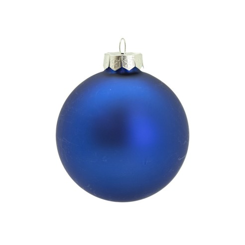 Pallina di Natale in vetro blu opaco Ø 8 cm Flora