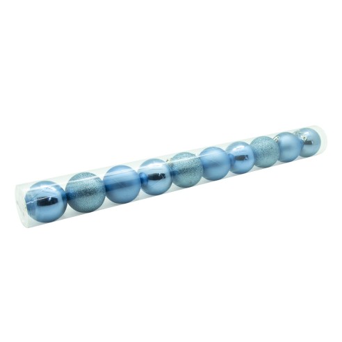 Palline di Natale in plastica blu Ø 6 cm confezione da 10 pezzi