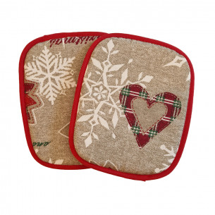 Coppia presine da cucina natalizie Fiocco di neve 2pz