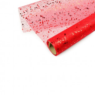 Rotolo di organza rosso per decorazioni 38x200 cm 3 pz H&S Collection 2